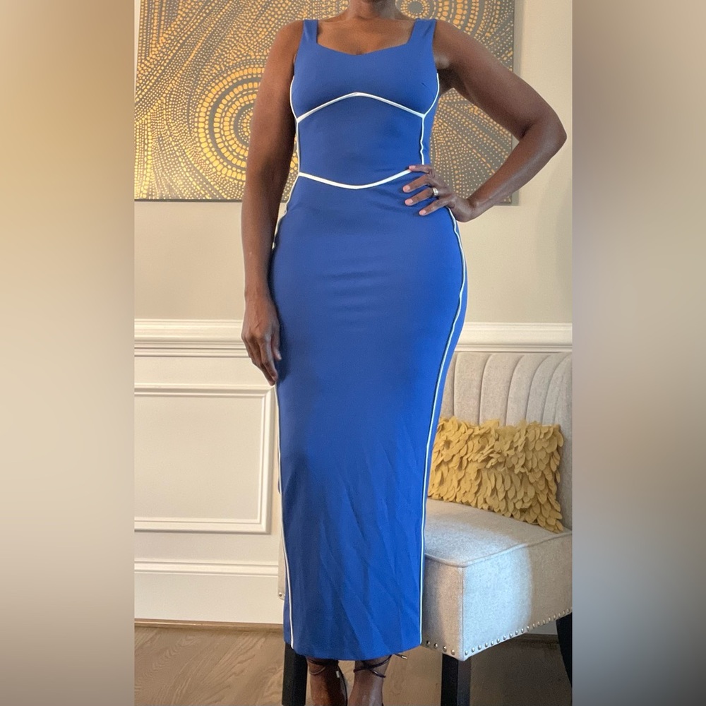 Women blue body con dress